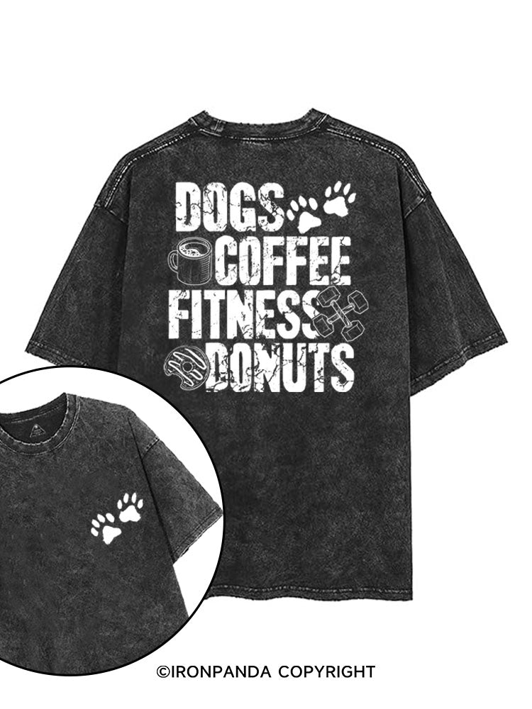 DOGS COFFEE FITNESS DONUTS printed Gym Shirt