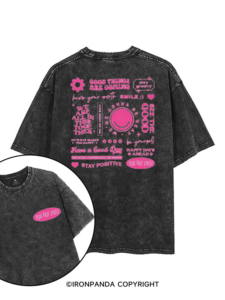 GOOD THINGS ARE COMING GROOVY printed Gym Shirt