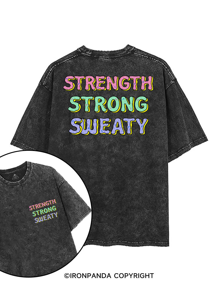 STRENGTH STRONG SWEATY DONUT printed Gym Shirt