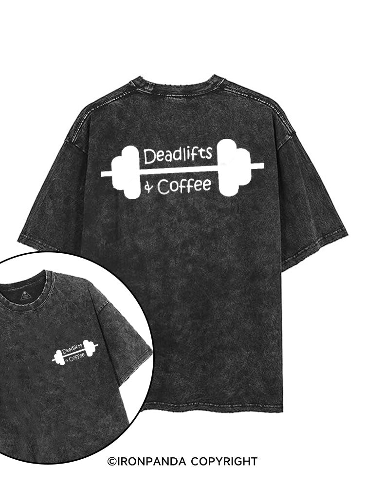 DEADLIFTS & COFFEE WORKOUT printed Gym Shirt
