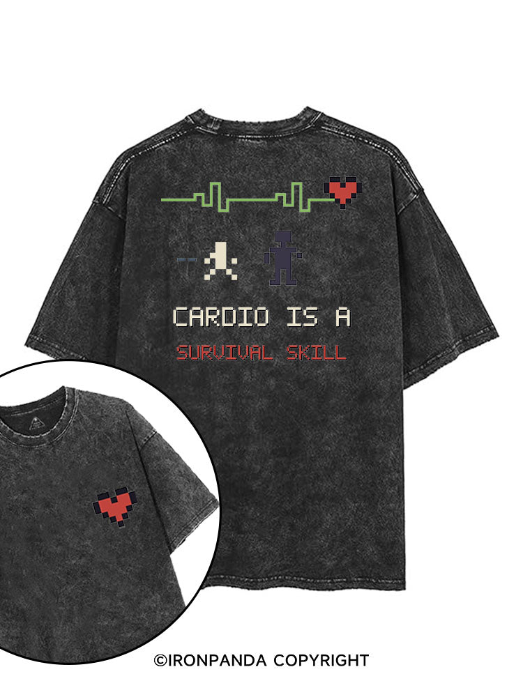 CARDIO IS A SURVIVAL SKILL printed Gym Shirt