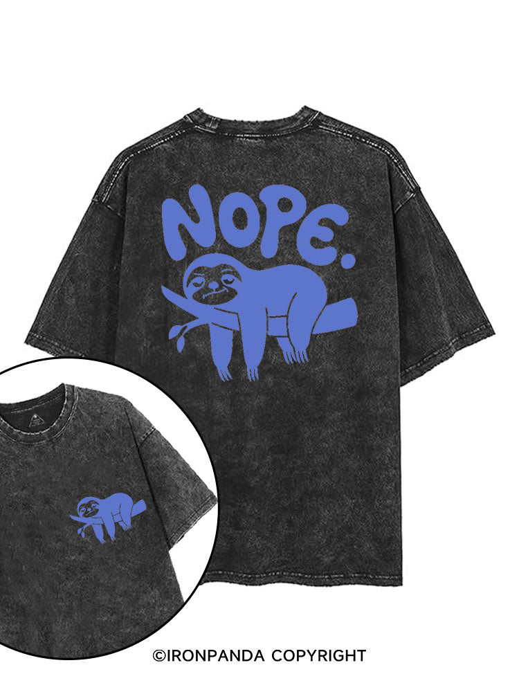 NO TODAY SLOTH printed Gym Shirt