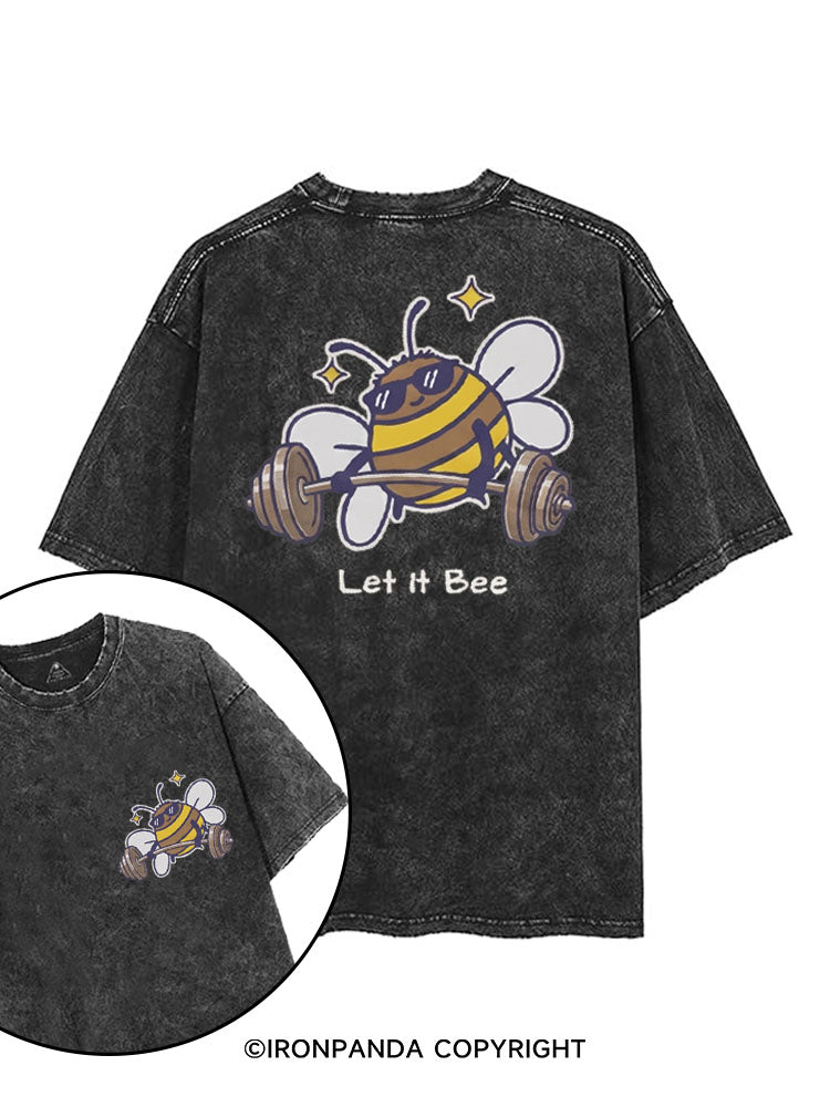 LET IT BEE FUNNY WORKOUT printed Gym Shirt