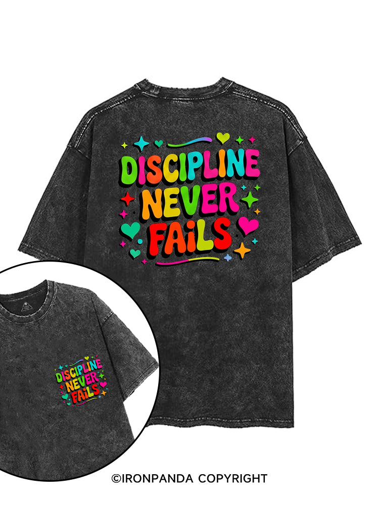 DISCIPLINE NEVER FAILS printed Gym Shirt
