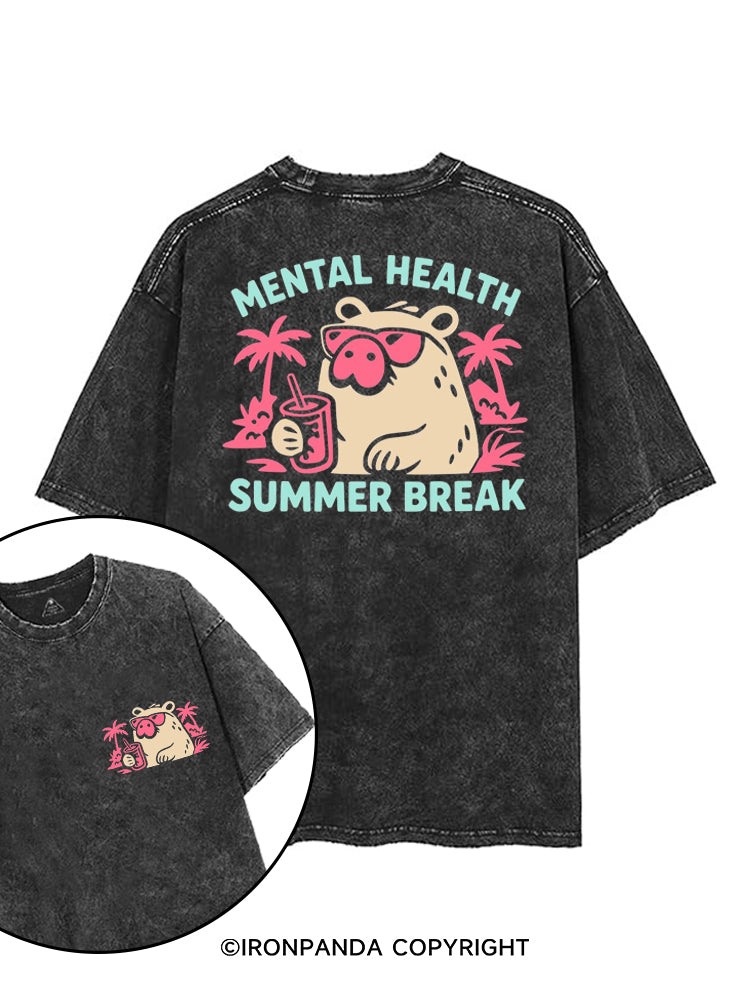 MENTAL HEALTH SUMMER BREAK CAPYBARA printed Gym Shirt