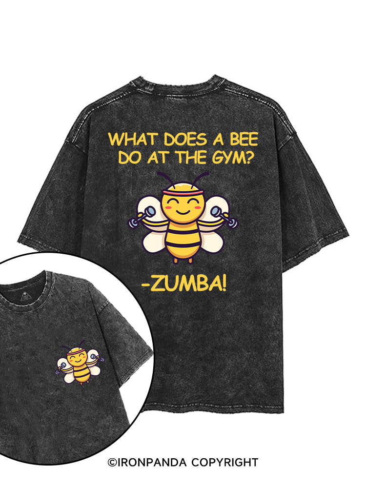 WHAT DOES A BEE DO AT THE GYM? -ZUMBA! printed Gym Shirt
