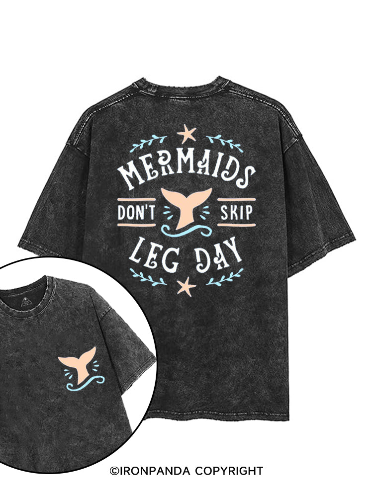 MERMAIDS DON'T SKIP LEG DAY printed Gym Shirt