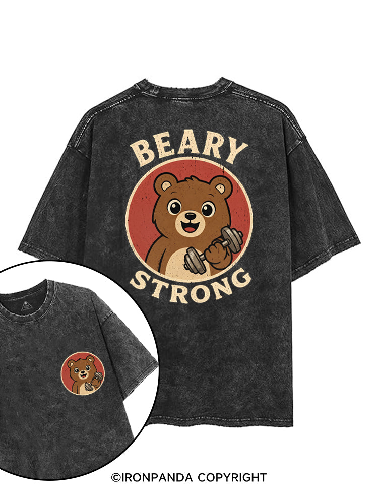 BEARY STRONG BEAR SWOLE printed Gym Shirt