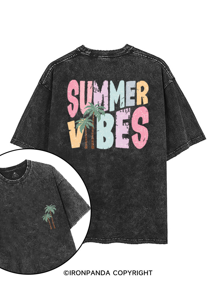 SUMMER VIBES printed Gym Shirt