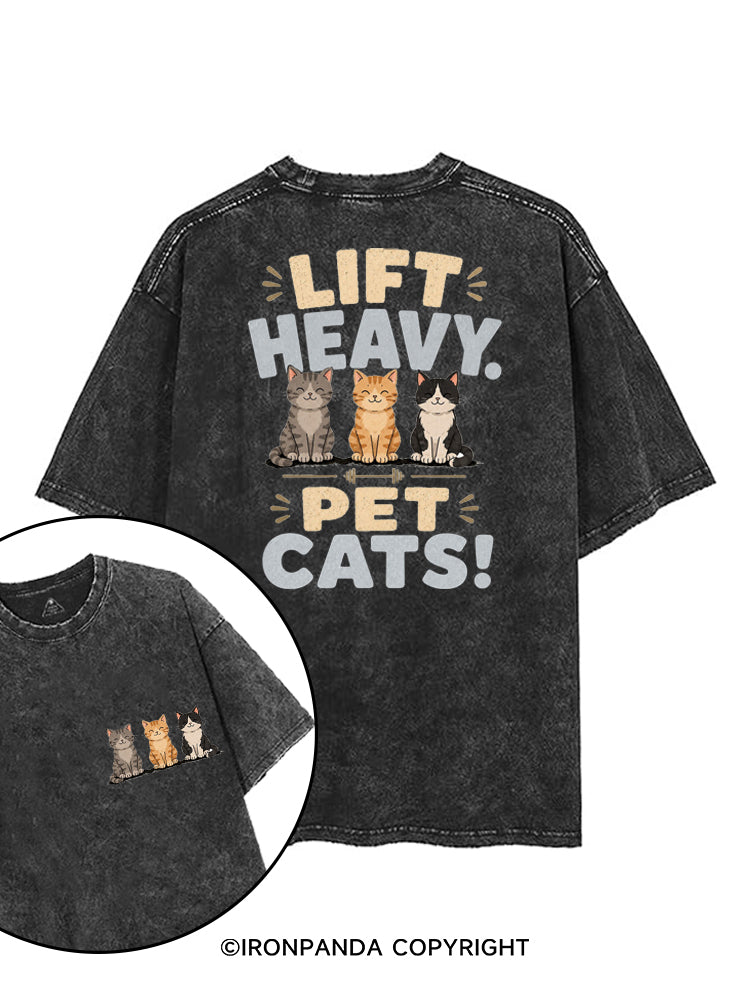LIFT HEAVY PET CATS GYM printed Gym Shirt