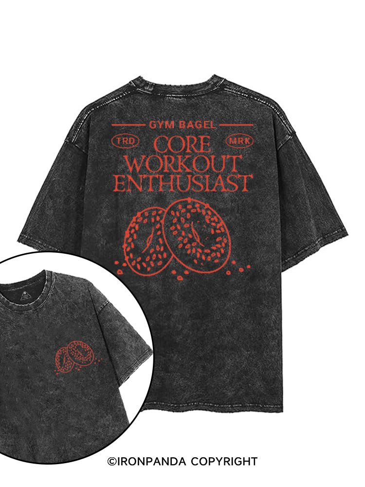 GYM BAGEL CORE WORKOUT ENTHUSIAST printed Gym Shirt