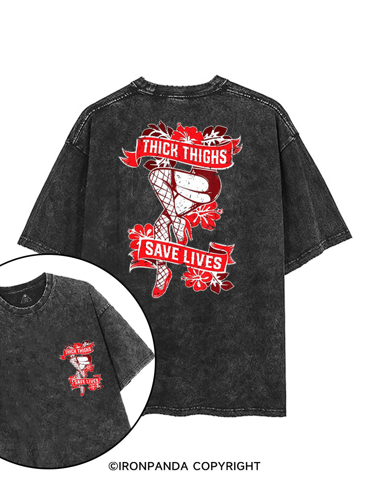 THICK THIGHS SAVE LIVES GYM printed Gym Shirt