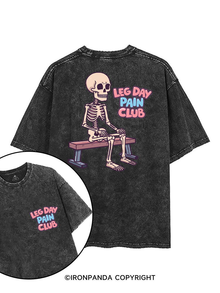 LEG DAY PAIN CLUB printed Gym Shirt