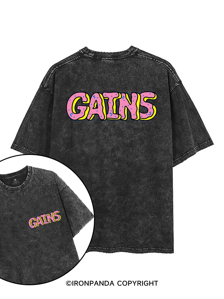 GAINS DONUT printed Gym Shirt