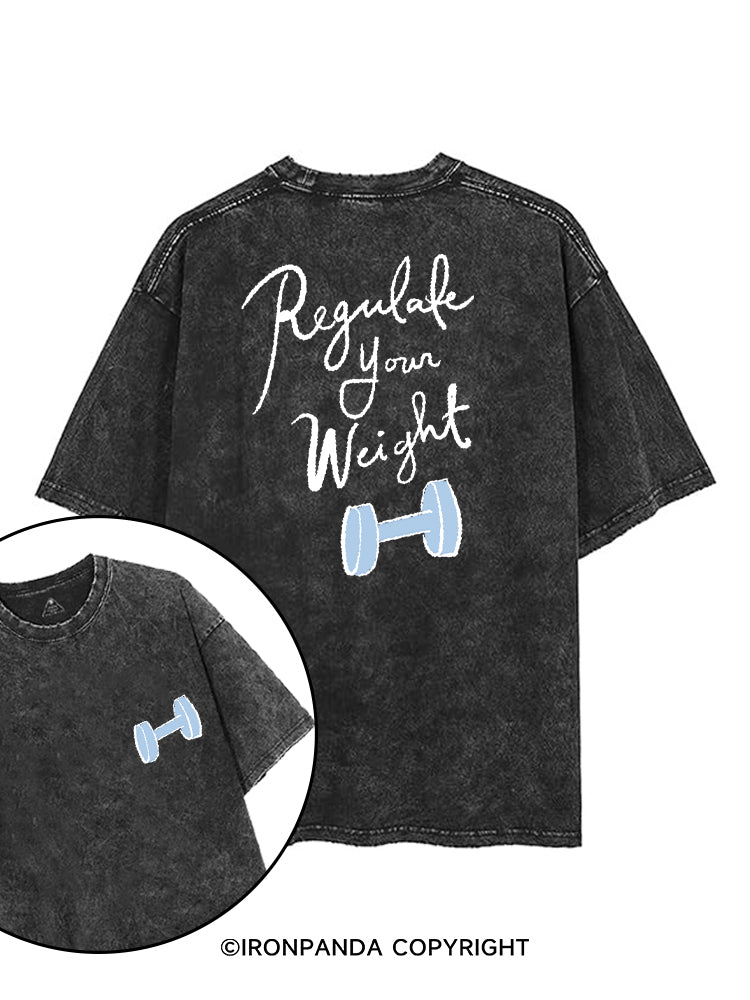 REGULATE YOUR WEIGHT printed Gym Shirt