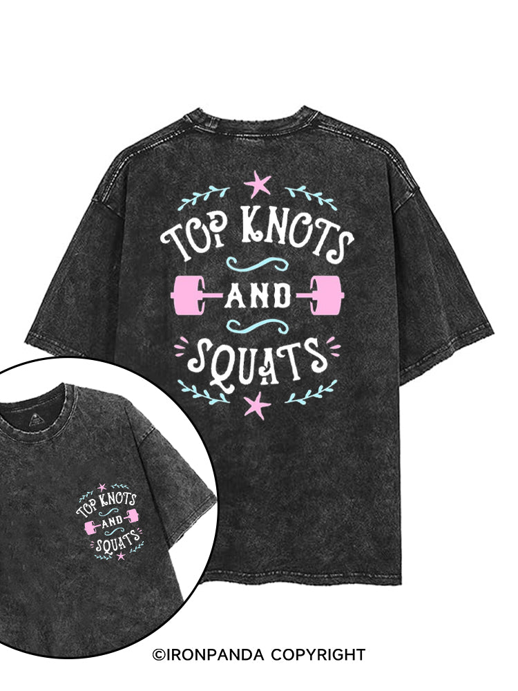 TOP KNOTS AND SQUATS printed Gym Shirt