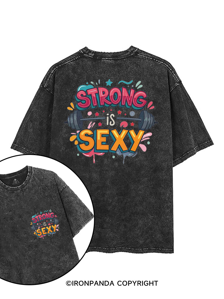 STRONG IS SEXY printed Gym Shirt
