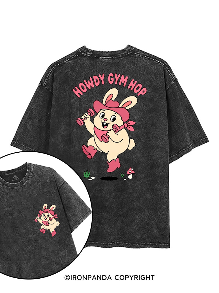 HOWDY GYM HOP printed Gym Shirt