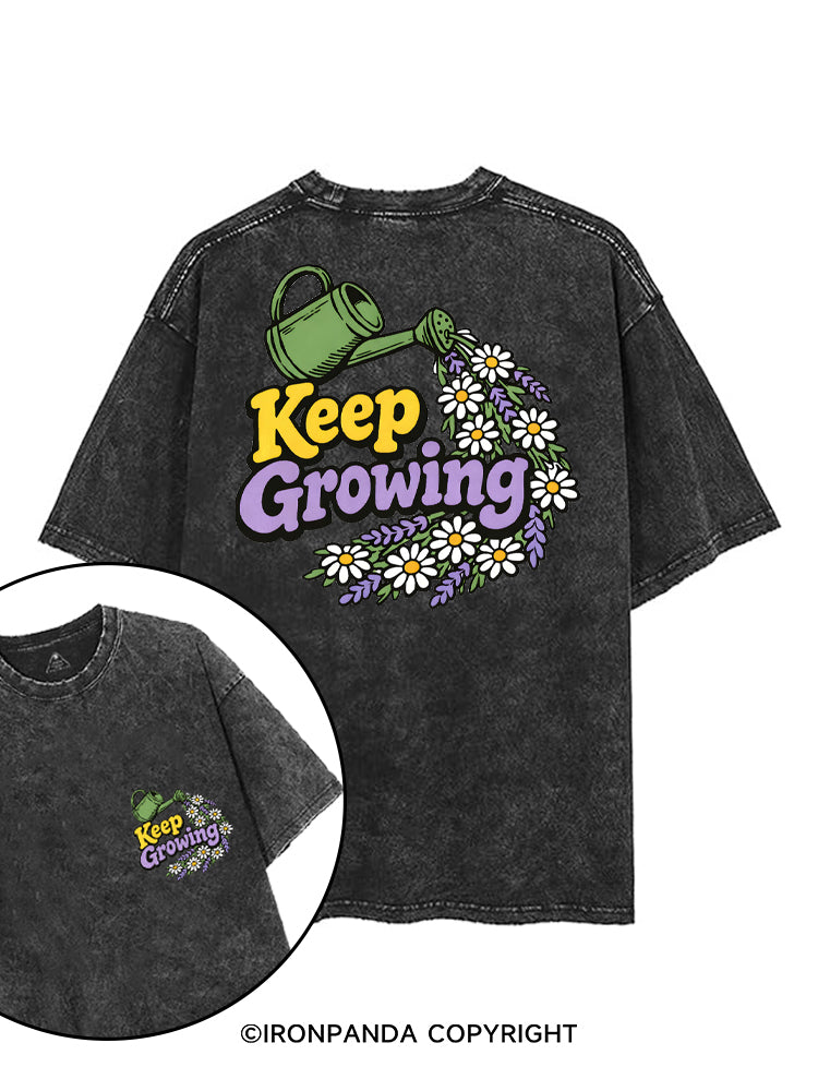 KEEP GROWING printed Gym Shirt