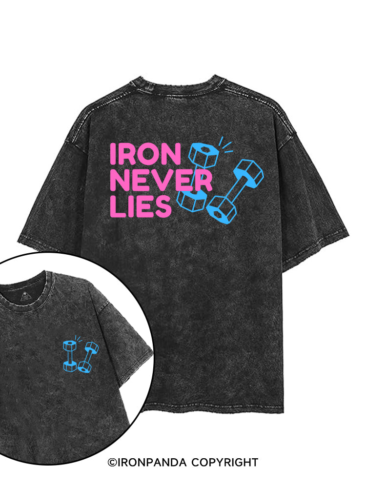 IRON NEVER LIES printed Gym Shirt