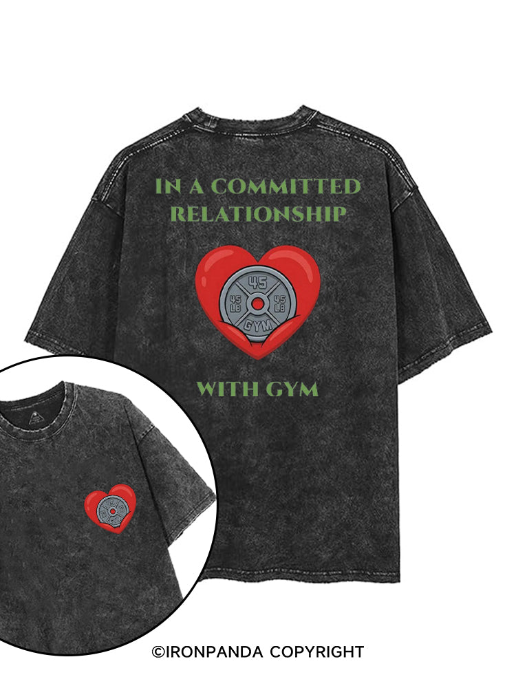 IN A COMMITTED WITH GYM printed Gym Shirt