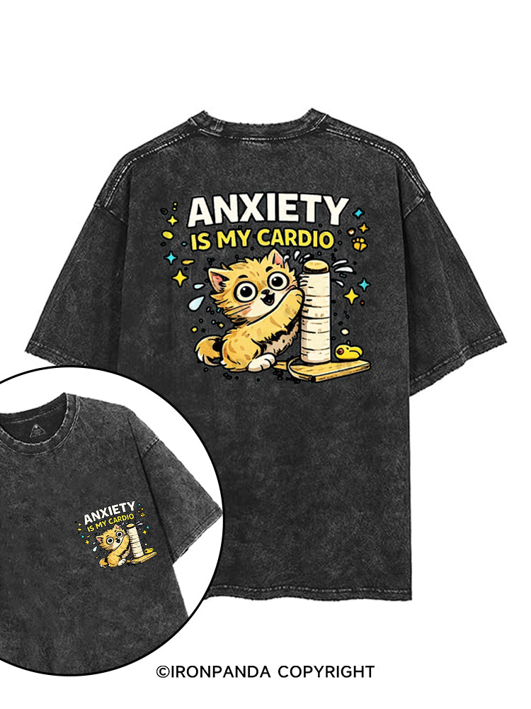 ANXIETY IS MY CARDIO printed Gym Shirt