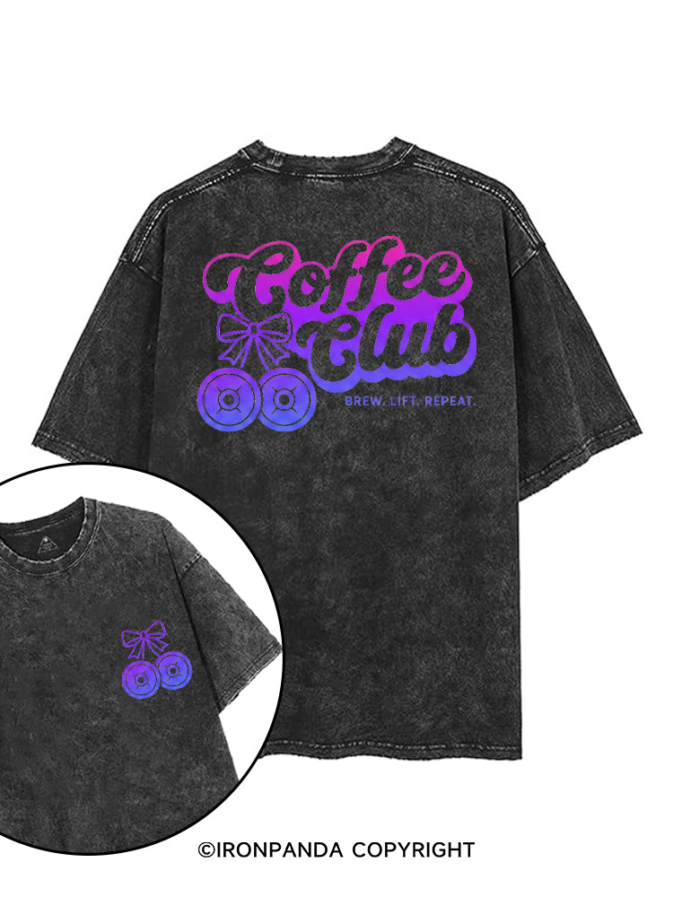 COFFEE CLUB BREW LIFT REPEAT printed Gym Shirt