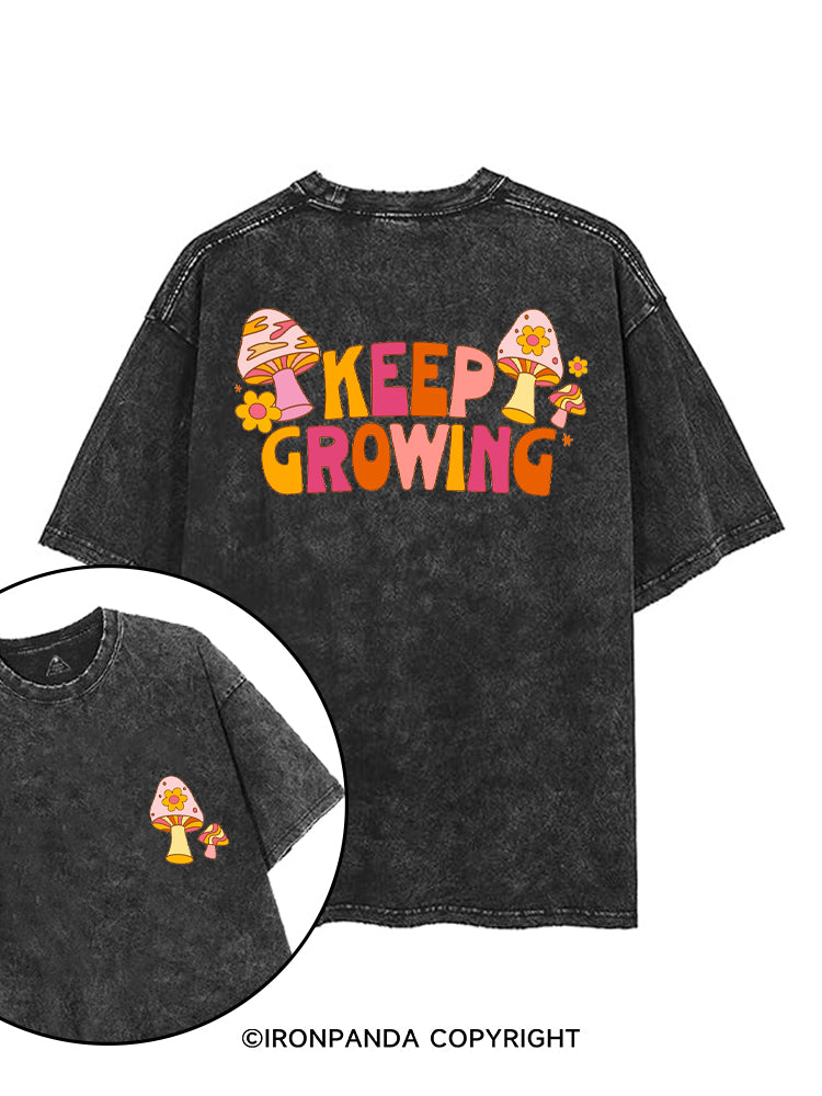 KEEP GROWING printed Gym Shirt