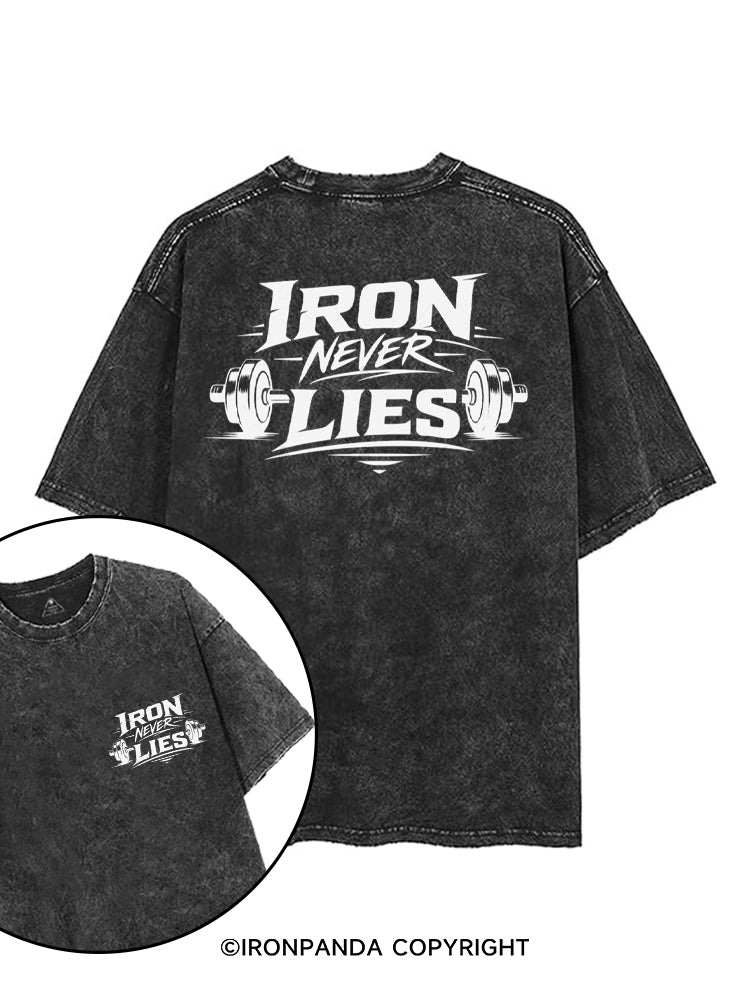 IRON NEVER LIES printed Gym Shirt