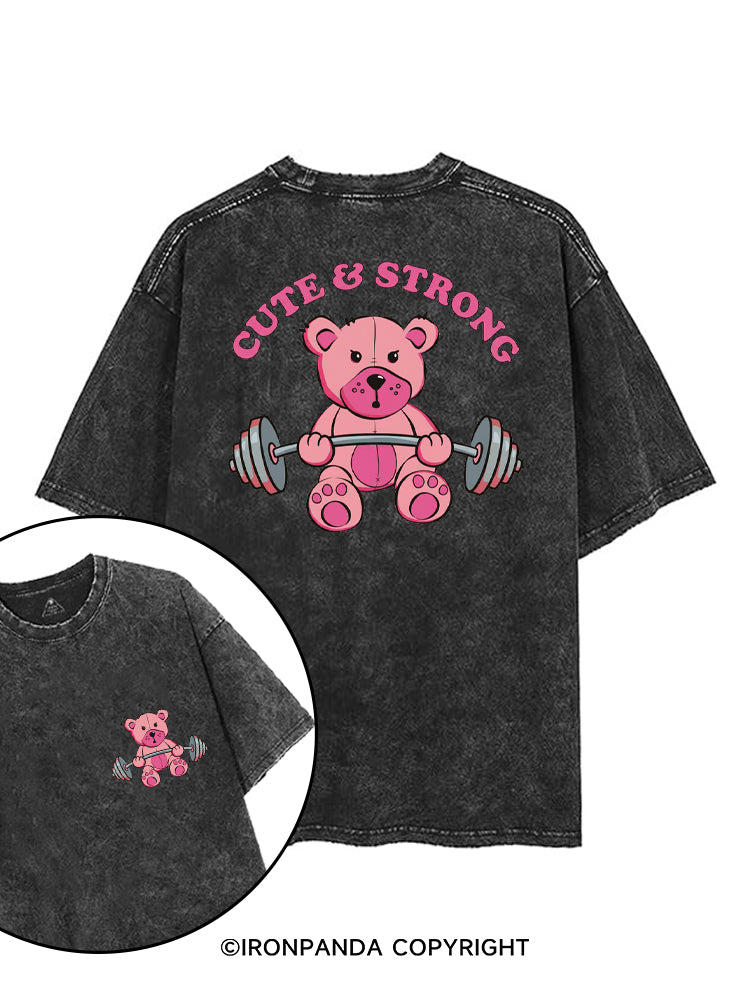 CUTE & STRONG printed Gym Shirt
