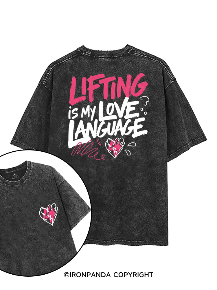 LIFTING IS MY LOVE LANGUAGE printed Gym Shirt
