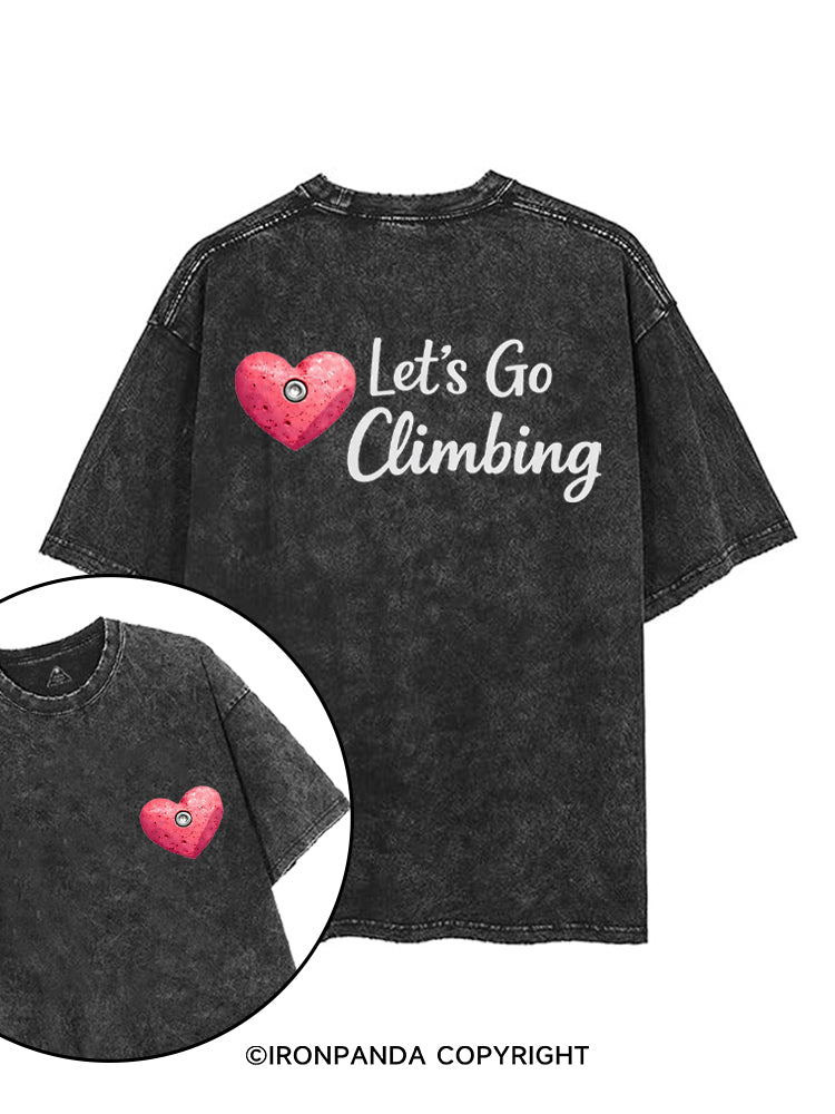 LET'S GO CLIMBING printed Gym Shirt