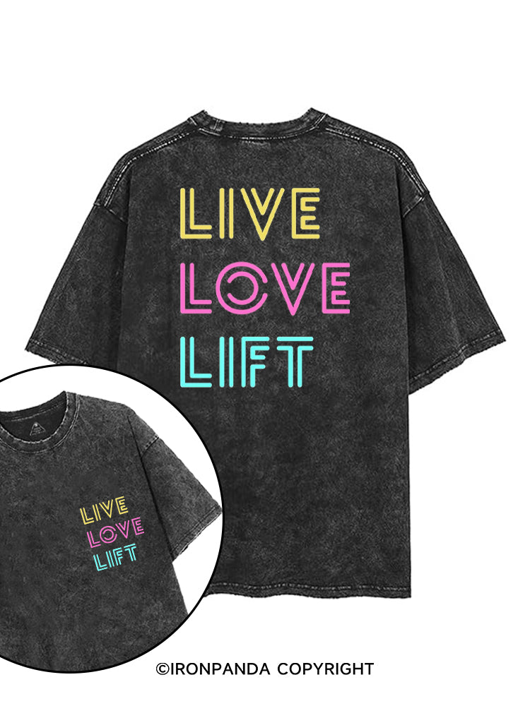 LIVE LOVE LIFT WORKOUT printed Gym Shirt