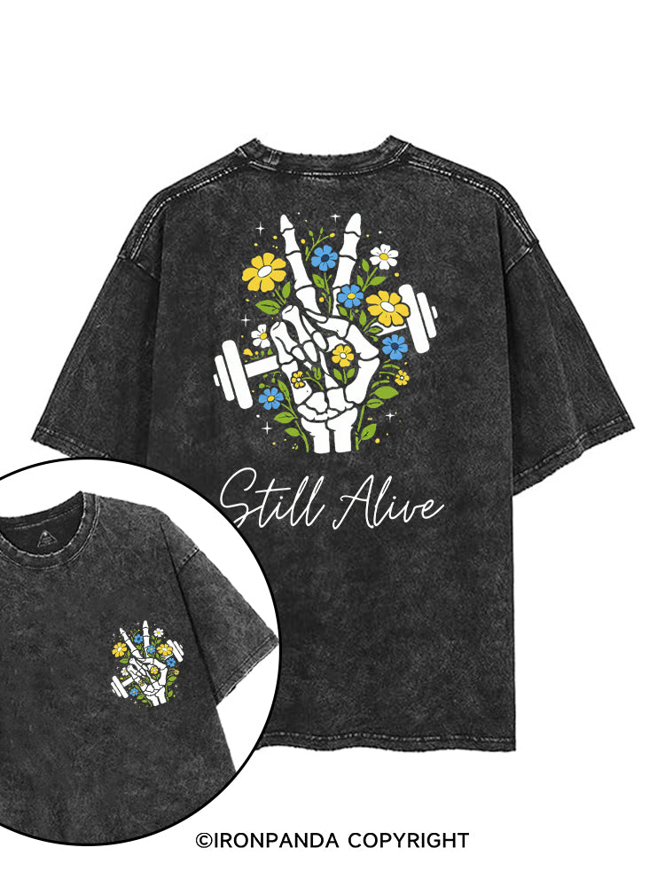 STILL ALIVE printed Gym Shirt