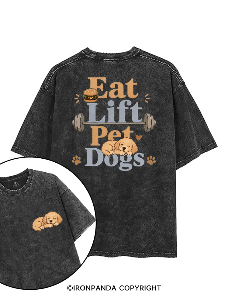 EAT LIFT PET DOGS WORKOUT printed Gym Shirt