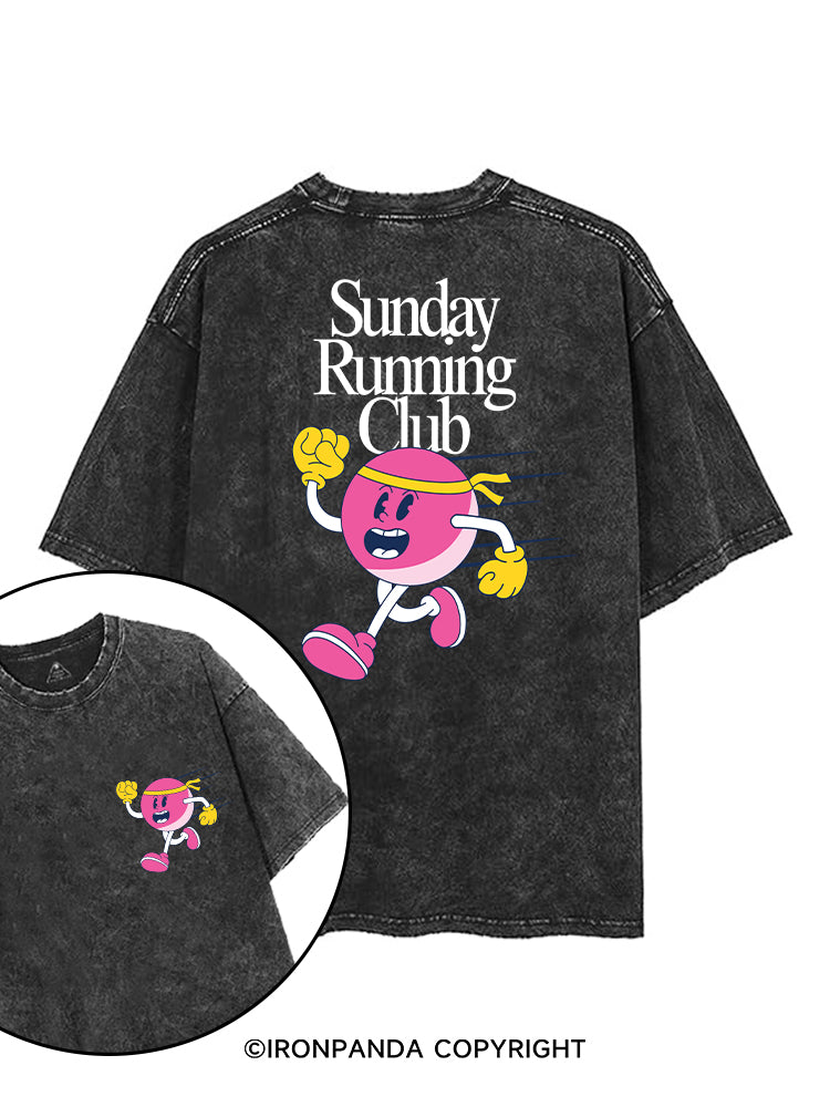 SUNDAY RUNNING CLUB printed Gym Shirt