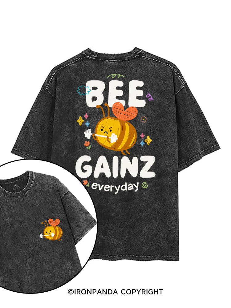 BEE GAINZ EVERYDAY printed Gym Shirt