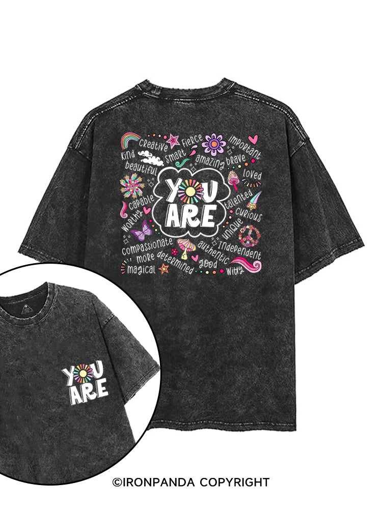 YOU ARE UNIQUE printed Gym Shirt