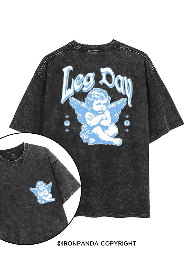 LEG DAY ANGLE printed Gym Shirt