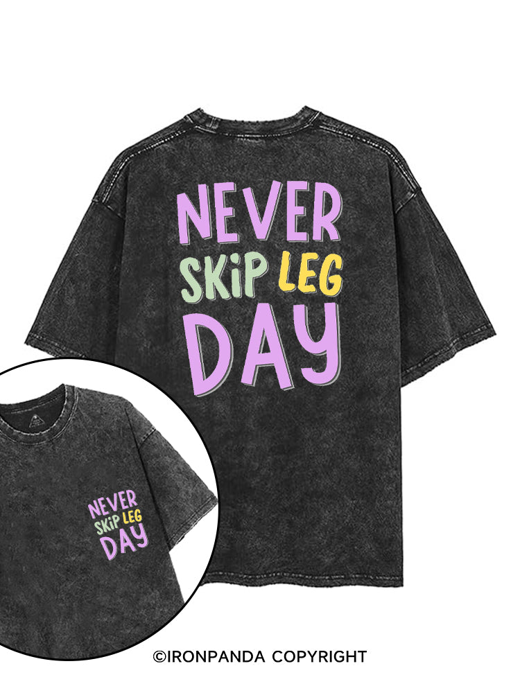 NEVER SKIP LEG DAY printed Gym Shirt