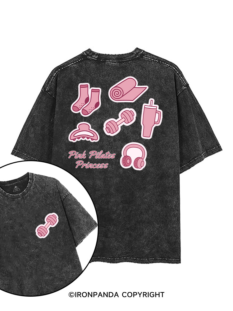 PINK PILATES PRINCESS printed Gym Shirt