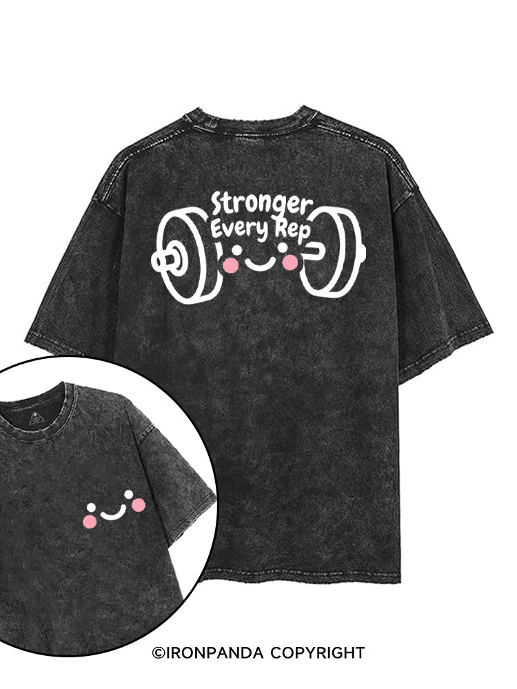 STRONGER EVERY REP printed Gym Shirt