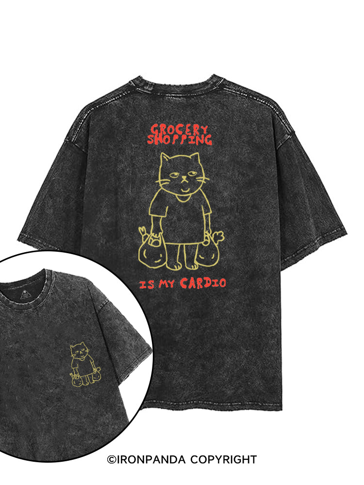 GROCERY SHOPPING IS MY CARDIO printed Gym Shirt