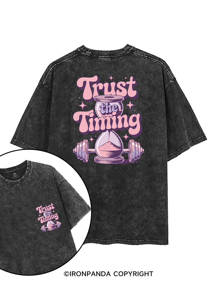 TRUST THE TIMING printed Gym Shirt