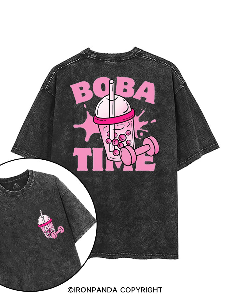 BOBA TIME printed Gym Shirt