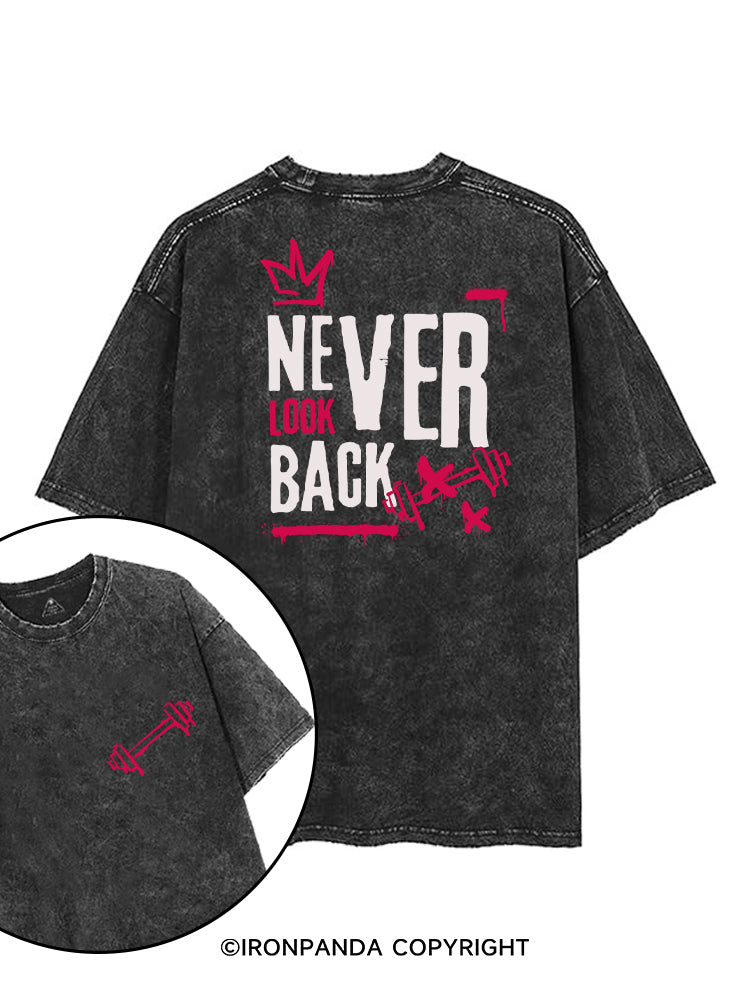 NEVER LOOK BACK printed Gym Shirt