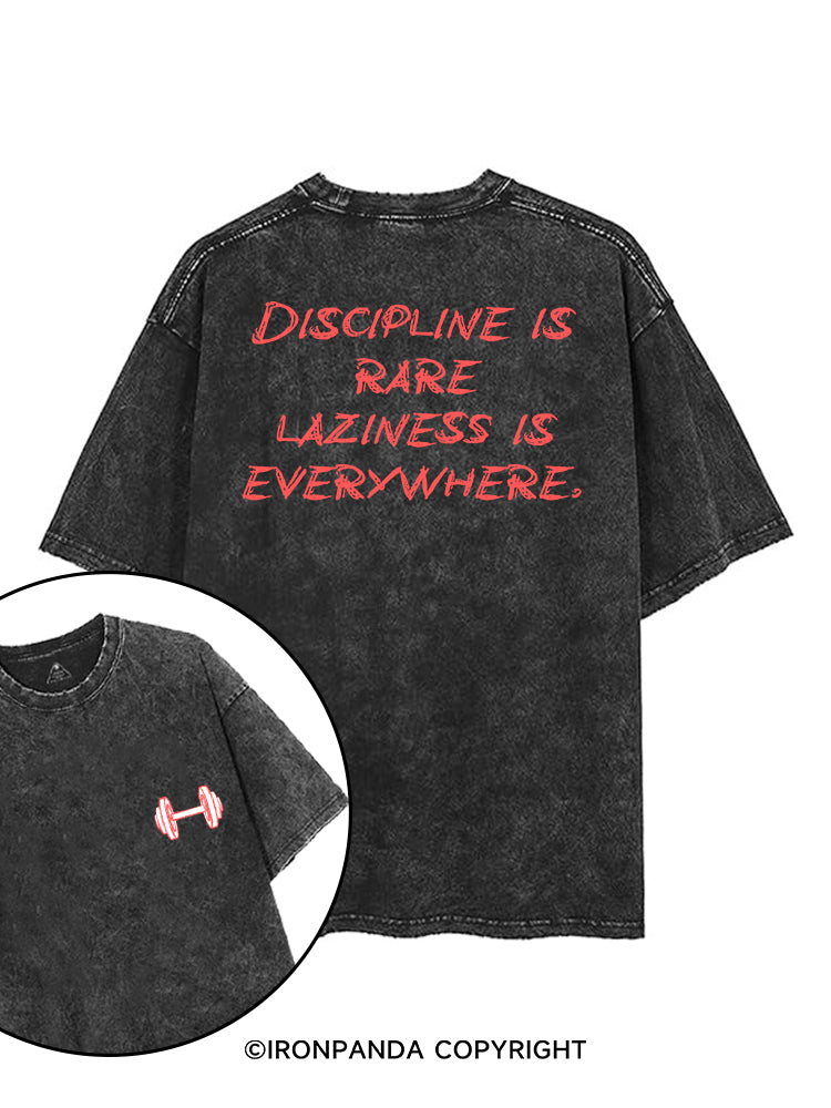 DISCIPLINE IS RARE LAZINESS IS EVERYWHERE printed Gym Shirt