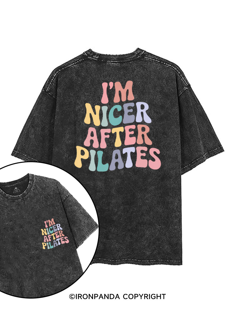 I'M NICER AFTER PILATES printed Gym Shirt