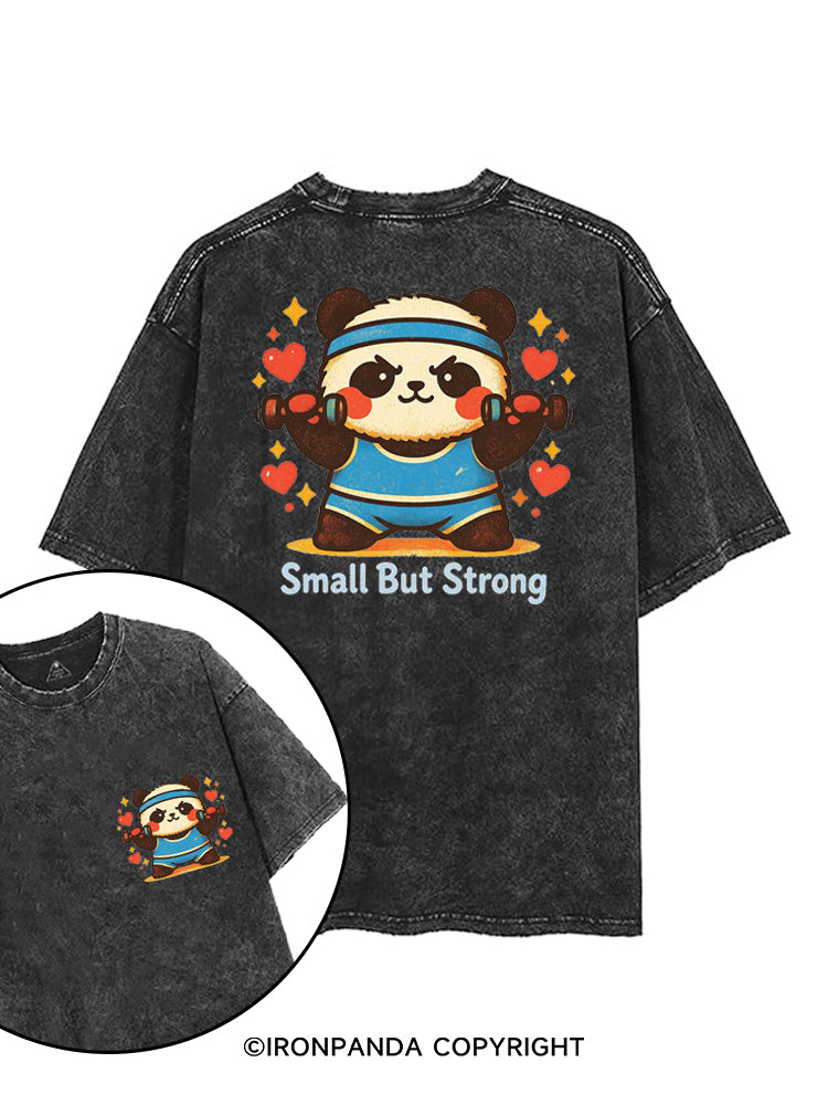SMALL BUT STRONG printed Gym Shirt