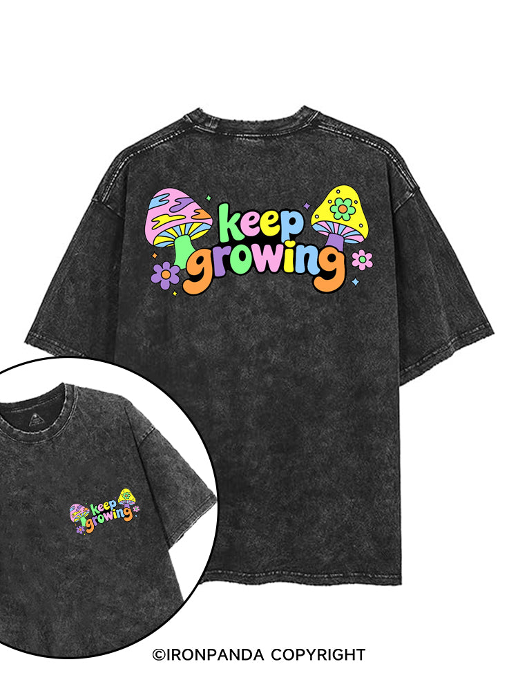 KEEP GROWING printed Gym Shirt